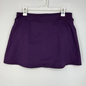 Lands' End Womens Size 8 Swim Mini Skirt Attached Briefs Solid Purple Small Flaw